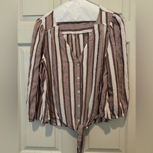 LOFT striped, tie up top, size S